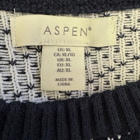 Aspen Sweater Mens XL Pullover Knit Polar Bear Fair Isle Holiday Christmas Blue - Picture 7 of 9